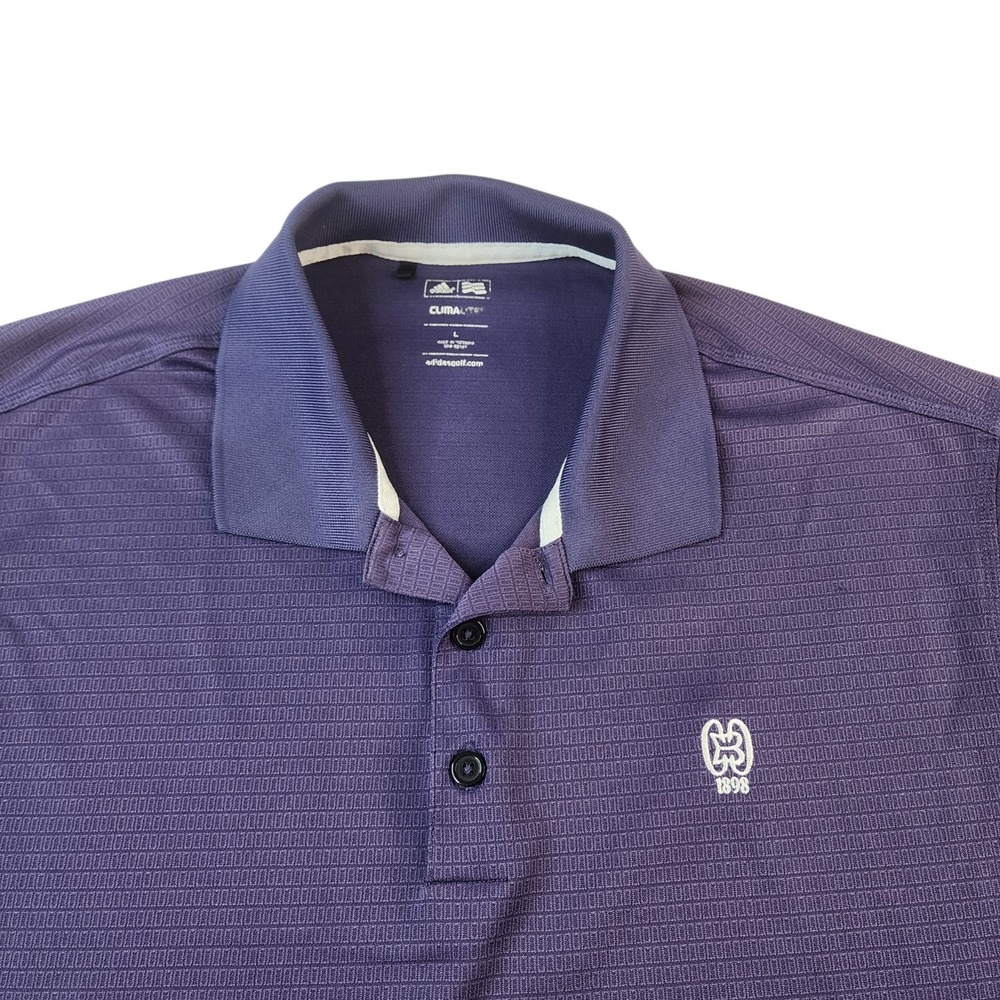 Adidas Climalite Polo Shirt Men's Size L Large Purple Performance Golf Polyester
